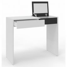 Schwarz-weißer Kosmetik-Frisiertisch mit Spiegel - Opera