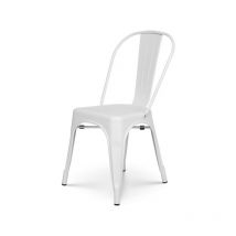 Chaise en métal blanc mat style industriel - Finition mat