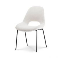 Chaise en tissu beige lucas aspect bouclette