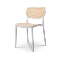 Chaise de salle à manger blanche style vintage