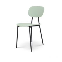 Chaise style contemporain verte et pieds en métal noir - modèle lea