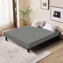 Kosmi - Sommier tapissier à lattes 140x190cm sur pieds pour lit 2 places