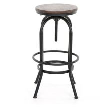 Kosmi - Tabouret de bar loft à vis style industriel réglable en hauteur