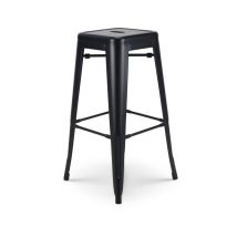 Kosmi - Tabouret de bar en métal noir mat - Hauteur 76cm