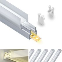 Profilo in alluminio per strisce LED,coperchio opaco,adatto per dimensioni della banda massima 12,6 mm,dimensioni del profilo L2000x10.9x11.2mmx5pc