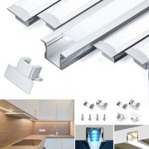 Profilo in alluminio per strisce LED,coperchio opaco,adatto per dimensioni della banda massima 12,6 mm,dimensioni del profilo L2000x17.1x14.2mmx30pc