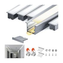 Profilo in alluminio per strisce LED,coperchio opaco,adatto per dimensioni della banda massima 12,6 mm,dimensioni del profilo L2000x50x35mmx5pc SP39