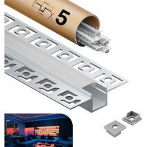 Profilo in alluminio per strisce LED,coperchio opaco,adatto per dimensioni della banda massima 12,6 mm,dimensioni del profilo L2000x55.5x14.9mmx5pc