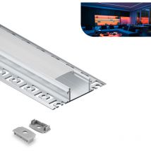 Profilo in alluminio per strisce LED,coperchio opaco,adatto per dimensioni della banda massima 12,6 mm,dimensioni del profilo L2000x61.8x13.8mm SP45