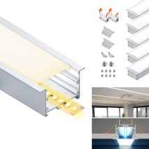 Profilo in alluminio per strisce LED,coperchio opaco,adatto per dimensioni della banda massima 12,6 mm,dimensioni del profilo L2000x63.5x35mm SP43