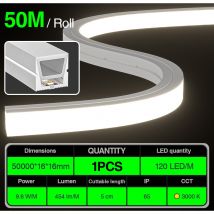 Striscia led Neon Flessibile,IP65 DC24V 120LEDS mt 9.6W m 3000K 454lm m 120 ̊ CRI≥90 Garanzia:3anni L50000xW16xH16mm S0805 - Kosoom