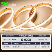 Striscia led professionale, CRI≥80 smd 2835, 70 240 led m,5 metri di luce calda 3000 k 6500 k, 24 v dc, striscia led ad alta luminosità con intensità