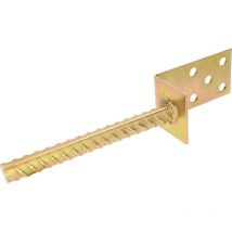 Kotarbau - Ancre de poteau en l - Largeur réglable - 110 x 60 mm - Jaune