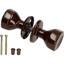 Bouton de Porte Rotatif Marron Garniture de Porte Poignée de Porte avec Vis de Montage Bouton à Bille en Acier Laqué Bouton de Porte Rotatif