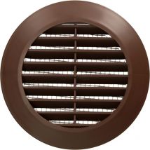 Grille d'aération ronde marron - Diamètre : 70 mm - Avec moustiquaire - Kotarbau