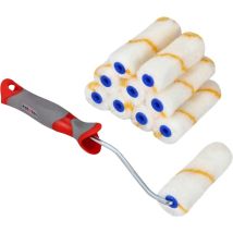 Lot de 10 rouleaux de peinture - Avec manche en caoutchouc - Pour travaux de peinture et de rénovation - 115 mm - Kotarbau