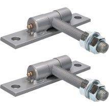 Lot de 2 anches de portail avec tôle à visser et tétons de lubrification réglables - Diamètre : 16 mm - Construction robuste - Kotarbau