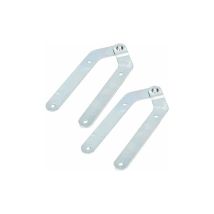 Kotarbau - Lot de 2 bandes d'échelle sans crochet - Charnières d'échelle galvanisées - Argent - Ouverture à 180 degrés - Qualité supérieure