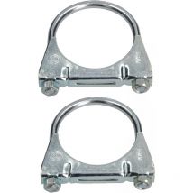 KOTARBAU - Lot de 2 colliers de serrage pour tuyau d'échappement - 65 mm - Pour montage d'antennes, de tuyaux, de mâts - Collier de serrage universel