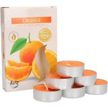 Kotarbau - Lot de 6 bougies chauffe-plat parfumées Orange Durée de combustion 4 heures (orange)
