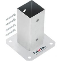 Kotarbau - Support Poteau a Visser 60 x 60 mm Carré Manchon de Sol Support de Poteau Ancre de Poteau en Acier Galvanisé à Chaud Argent Support Poteau