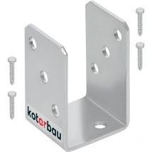 Support de poteau en u à visser 60 mm Galvanisé à chaud Argent La solution parfaite pour connecter différents éléments - Kotarbau