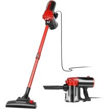 Koticidsin - Aspirateur Balai Sans Sac, Aspirateur à Main 2 en 1(800W/16Kpa Puissance d'aspiration, Filtration hepa) Rouge