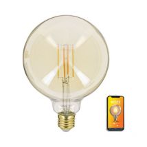 Ampoule led connectée éclairage multi-blancs, Filament E27 G125 au verre ambré, 5,5W cons. Variation de luminosité - KRFDE470B125ACCT - Kozii