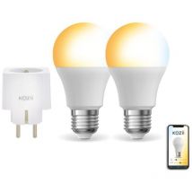 Pack de 2 Ampoules led connectées A60, culot E27, cct avec prise connectée - KPACK2EE806GCCTPR - Kozii