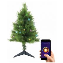 Sapin de Noël 60cm, avec sa guirlande led connectée (3,5m), multimode d'éclairage, synchronisation musicale - KSL60RVBM - Kozii