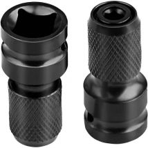 Kraft-steckschlüssel-bit, 2 Stück 1/2" Vierkant Auf 1/4" Sechskant-steckschlüssel-adapter, Für Schlagratsche Und Schraubendreher-bithalter-