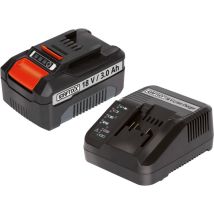 Kraftixx Starter Kit Akku System Universelles Ladegerät Geräte Rasenmäher Pflege