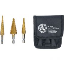 BGS Technic HSS-Stufenbohrer-Satz 3-tlg. 3-12 mm, 6-20 mm, 4-12 mm Außensechskant Titannitriert 0,128 kg