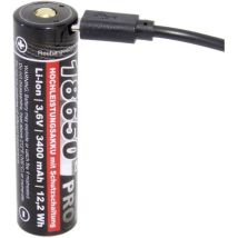 Kraftmax - Pro Usb Batteria Ricaricabile Usb-c 18650 Li-ion 3.6 V 3400 Mah