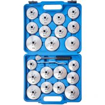 K.210-3523 Ölfilterschlüssel Satz Ölfilterkappen Aluminium Ölfilter Werkzeug Umschaltknarre - 23 teilig - Kraftplus