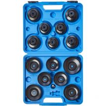 K.210-3615 Ölfilterschlüssel Satz Ölfilterkappen Ölfilter Werkzeug mit Adapter - 15 teilig - Kraftplus