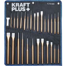 Kraftplus - K.216-5028 Durchschlag Durchtreiber Satz Körner Splinttreiber Set Flachmeißel Meißel Austreiber Durchschläger - 28-tlg.