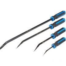KRAFTPLUS K.915-0401 Hebeleisen Stemmhebel Montiereisen Stemmeisen Montagehebel Set Brechstange Satz mit Metall-Schlagköpfen