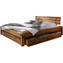 Krakau 403 Letto matrimoniale - 2 cassetti - in cuore di quercia selvatica - oliato / natur 180x200
