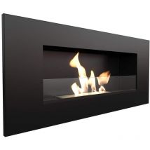 Kratki - DELTA2" – Biocamino ideale per soggiorno o camera da letto, modello DELTA2/ certificazione tuv, colore nero con vetro