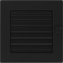 KRATKI Griglia di Ventilazione griglia per Camino 17 cm x 17 cm Nera con Tende