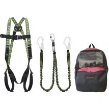 Kratos Absturzsicherung Set inklusive Auffanggurt, Bandfalldämpfer und Rucksack Gerüstbauer, 1,5 m