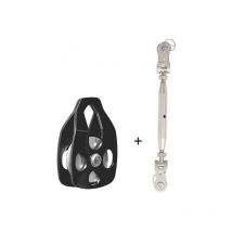 Kratos Safety - Ensemble tendeur et poulie pour poulie bloqueur tyroll
