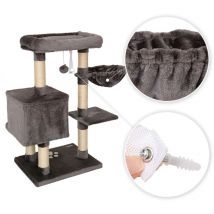 Kratzbaum Kletterbaum Katzenkratzbaum Katzenbaum Höhe 93 cm Dunkelgrau - Lionto