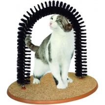 Kratzbaum und Schaber 2 in 1 – rutschfeste Basis, bogenförmiger Schaber + 1 Beutel Katzenminze