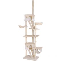 Lionto Kratzbaum höhenverstellbar, Höhe 230-250 cm, beige/weiß