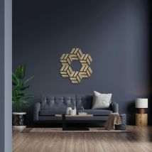 Kraus - Acoustic Hex Wall Panel 3D Wood - Pale Oak - 19x300mm - Set of 2 - Brown