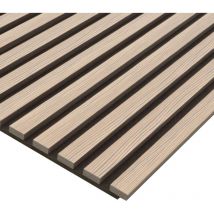 Kraus - Acoustic Slat Wall Panel 3D Wood - Light Oak - 19x120mm - Sample - Brown