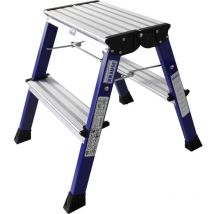 130082 Alluminio Sgabello pieghevole a doppia salita Pieghevole Altezza operativa max: 2.45 m Blu 1.7 kg - Krause