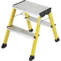 Krause - Marche-pied Pliable À Roulettes Alu Jaune Rolly 130044 Hauteur De Travail (max.) (détails) 2.45 M
